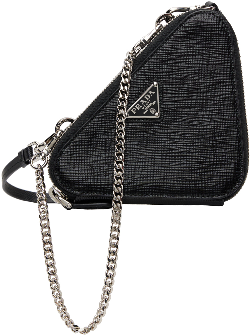 Prada: Black Mini Pouch Bag | SSENSE Canada