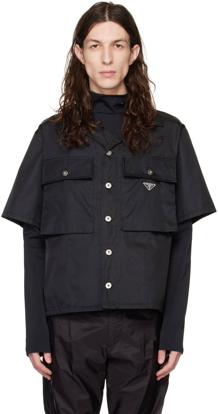 Prada: Black Re-Nylon Shirt | SSENSE