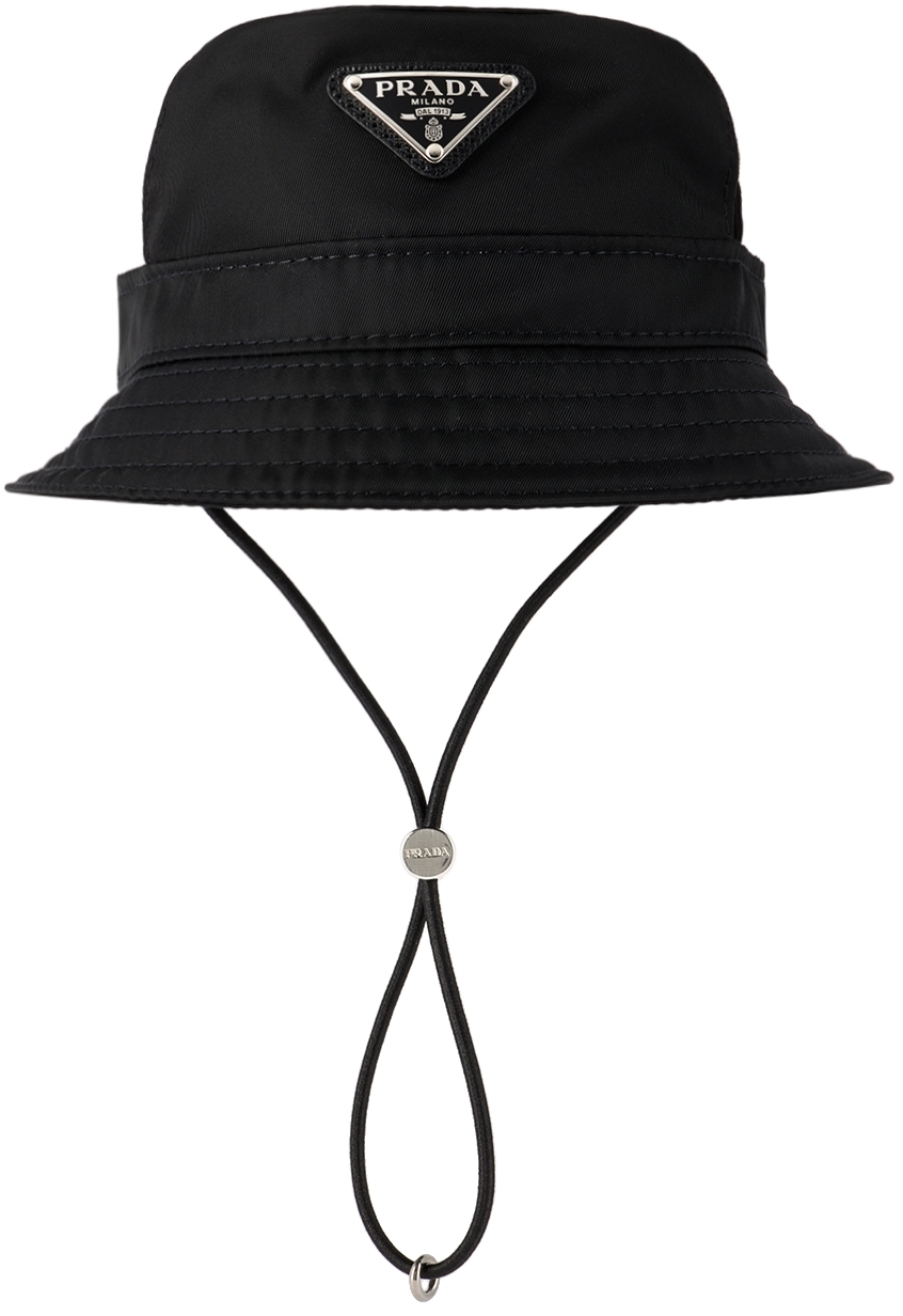 Prada Pets Black Logo Bucket Hat