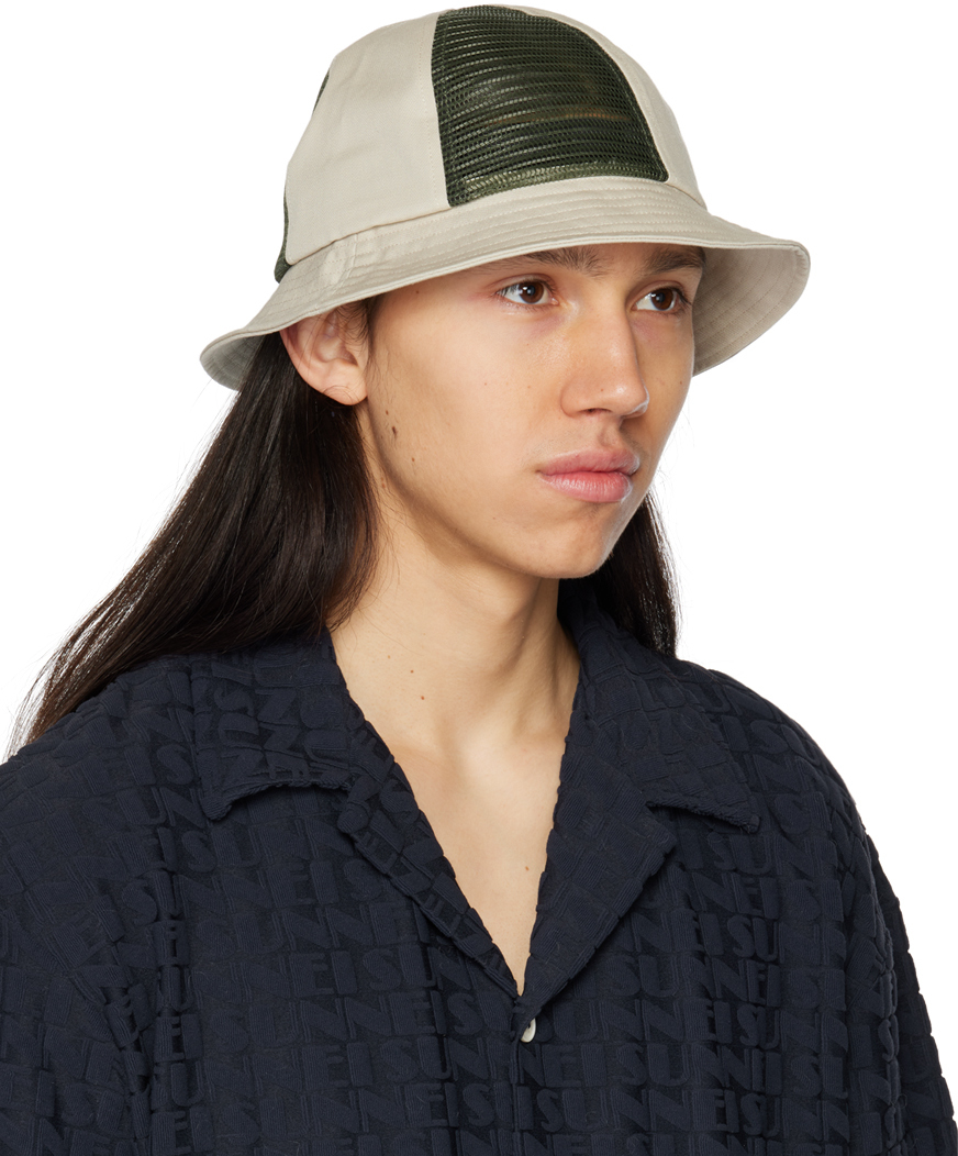 Palmes Reversible Off-White & Green Horne Bucket Hat - ShopStyle