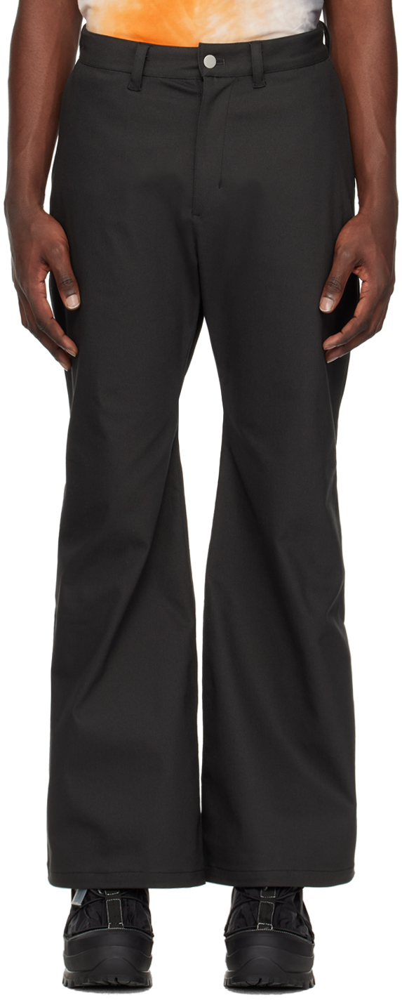 Gray Flared Trousers by VEIN on Sale