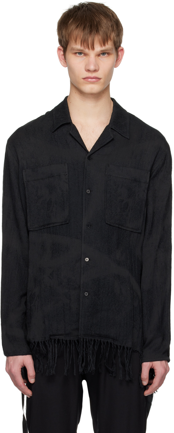 Vein Black Button Up Shirt In 930 Black