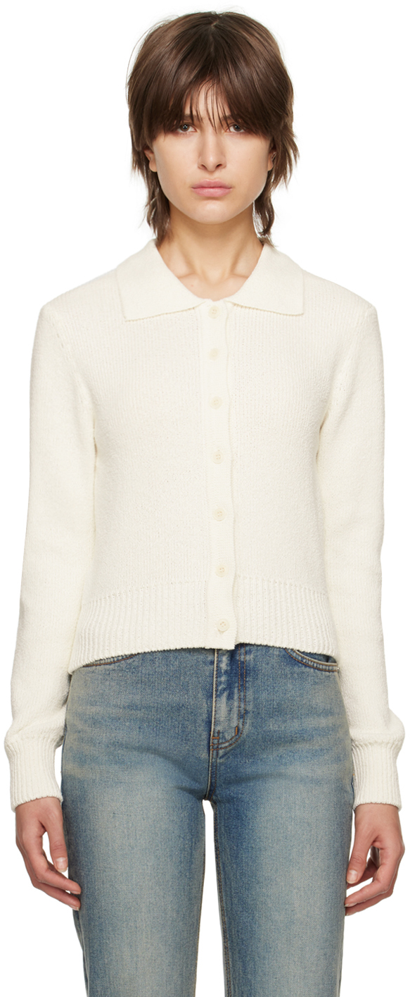 Dunst Off-white Open Collar Cardigan In Off White