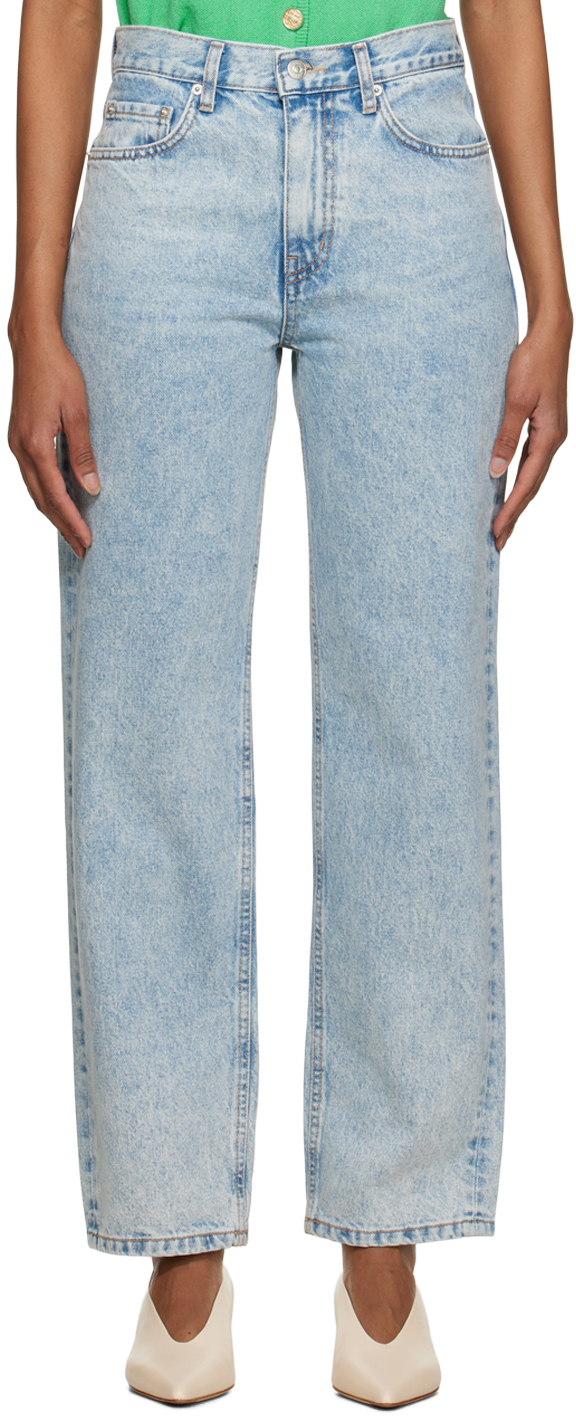 Dunst Blue Semi Low-rise Jeans In Light Blue