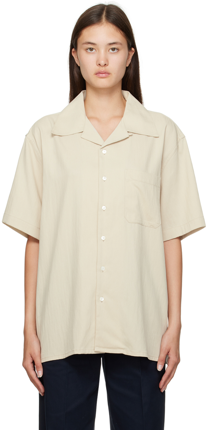 Beige Cotton Button-Up Shirt main image 1