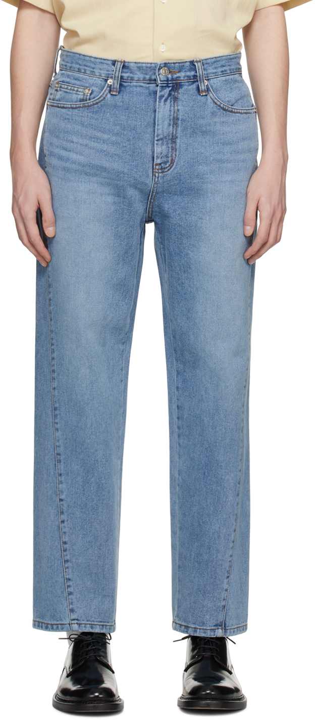 Dunst: Blue Curved Jeans | SSENSE