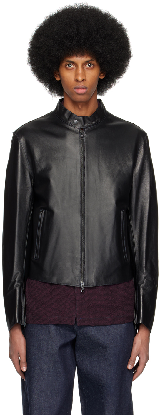 Black Motor Leather Jacket