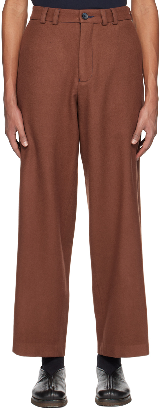 Abaga Velli Brown Wide Trousers In Cappuccino