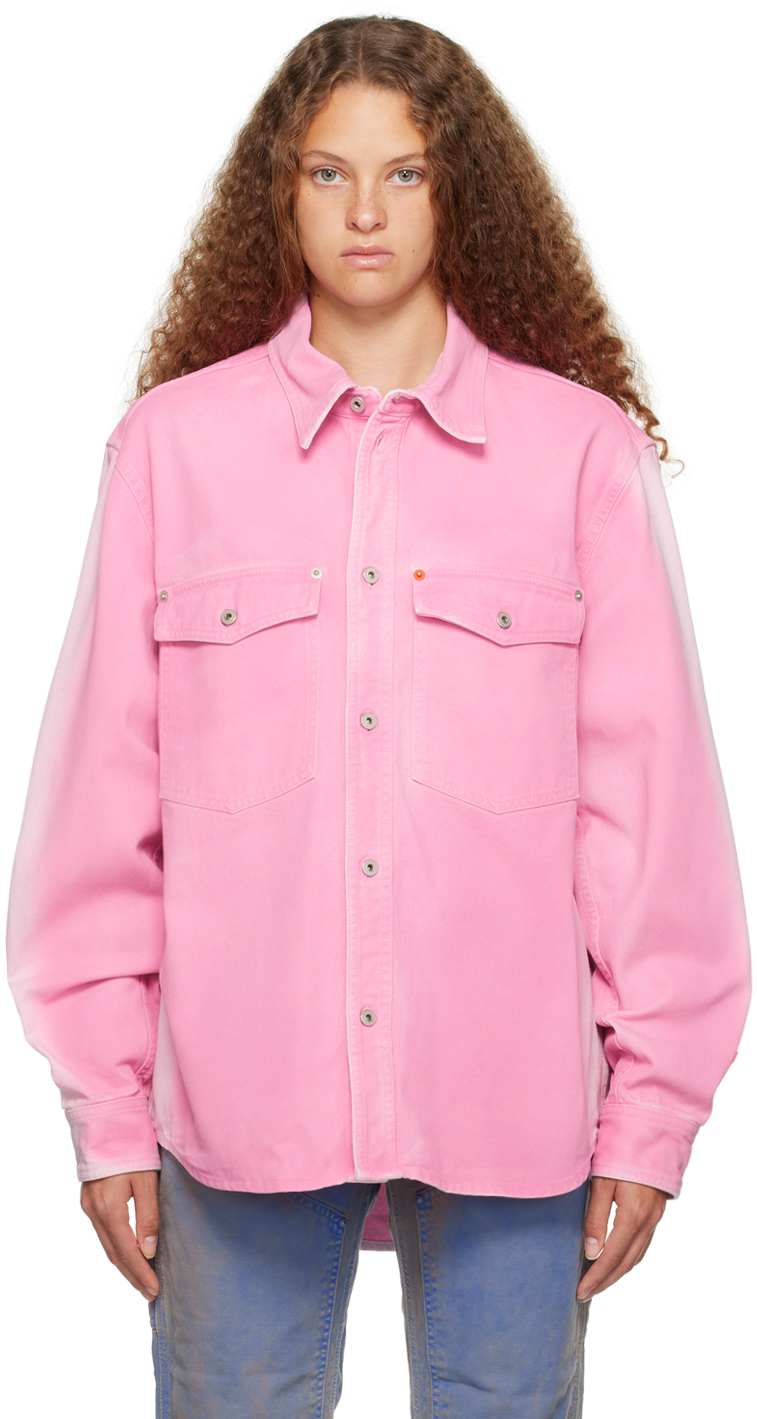 Pink Faded Denim Jacket