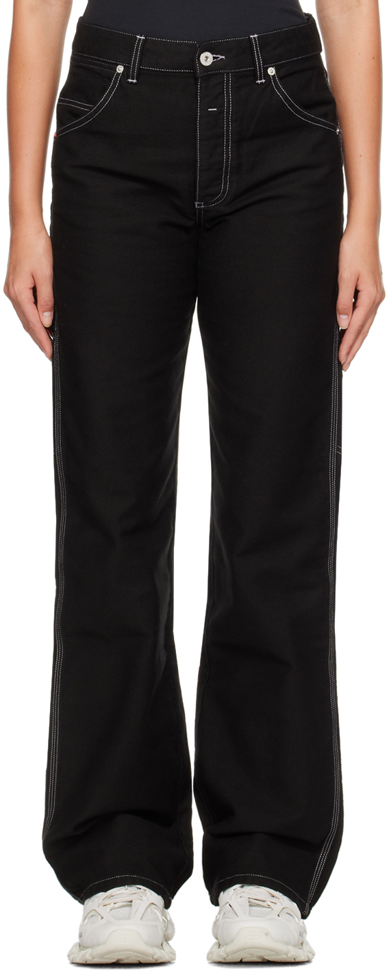 Heron Preston Carpenter Contrast-stitch Trousers In Black