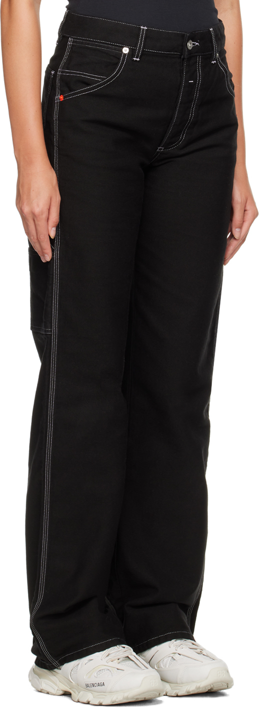 Shop Heron Preston Black White Stitch Trousers In Black No C