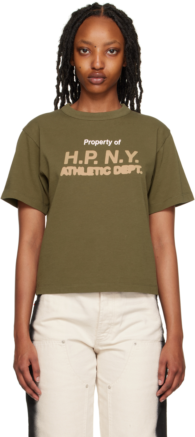 Heron Preston Khaki 'h.p. N.y.' T-shirt In Tobacco B