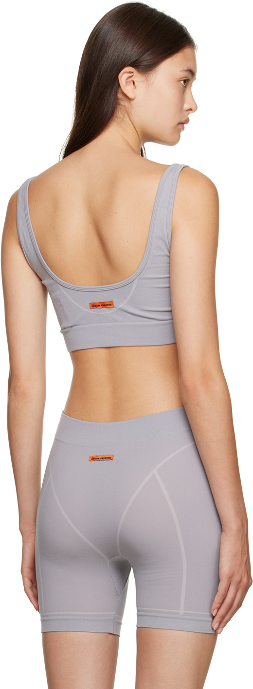 Shop Heron Preston Gray Active Bra In Grey
