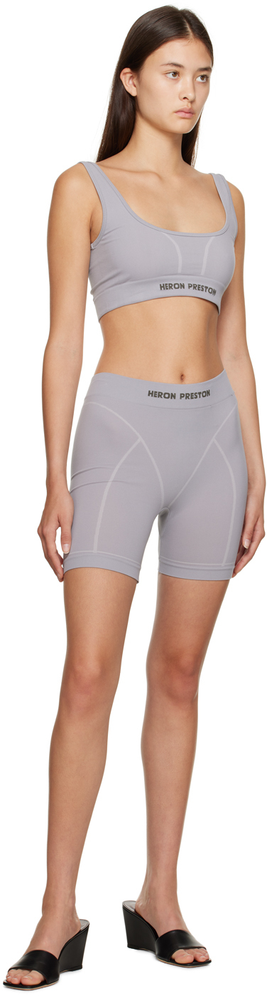 Shop Heron Preston Gray Active Bra In Grey