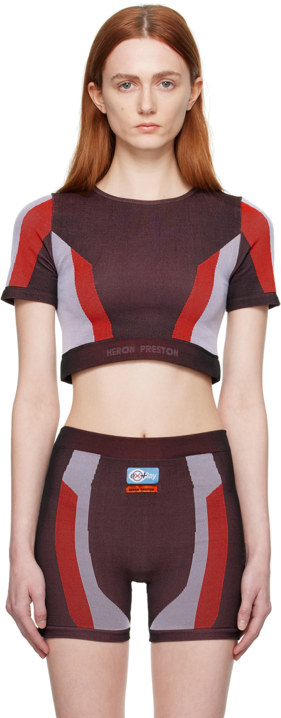 Brown & Red Active Top