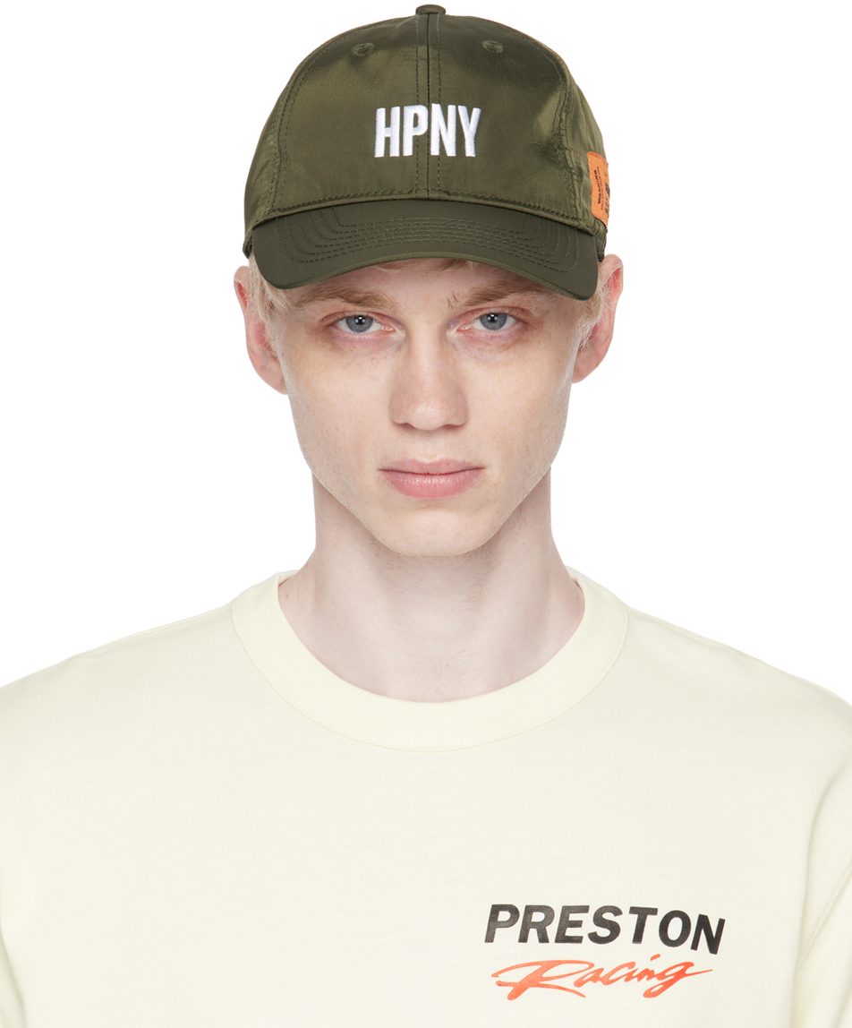 Heron Preston Khaki 'hpny' Cap In Olive White