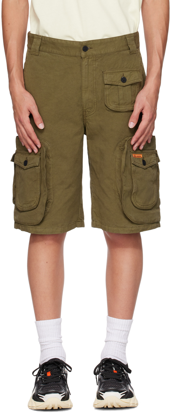 Heron Preston CANVAS CARGO SHORTS - Green