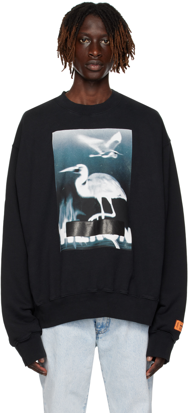 Shop Heron Preston Black Censored Heron Sweatshirt In Black White