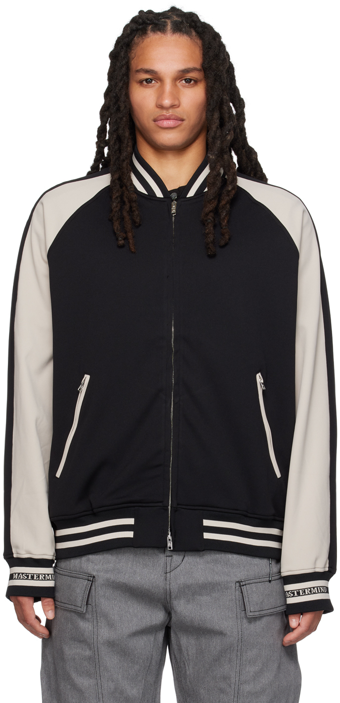 Black Raglan Bomber Jacket by mastermind WORLD on Sale