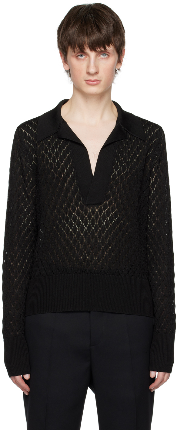 Shop Sapio Black Punta Ricamo Sweater