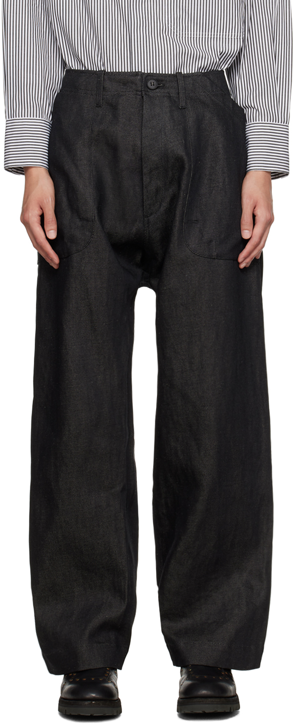 Jan-jan Van Essche Black Four-pocket Jeans In Black Dry