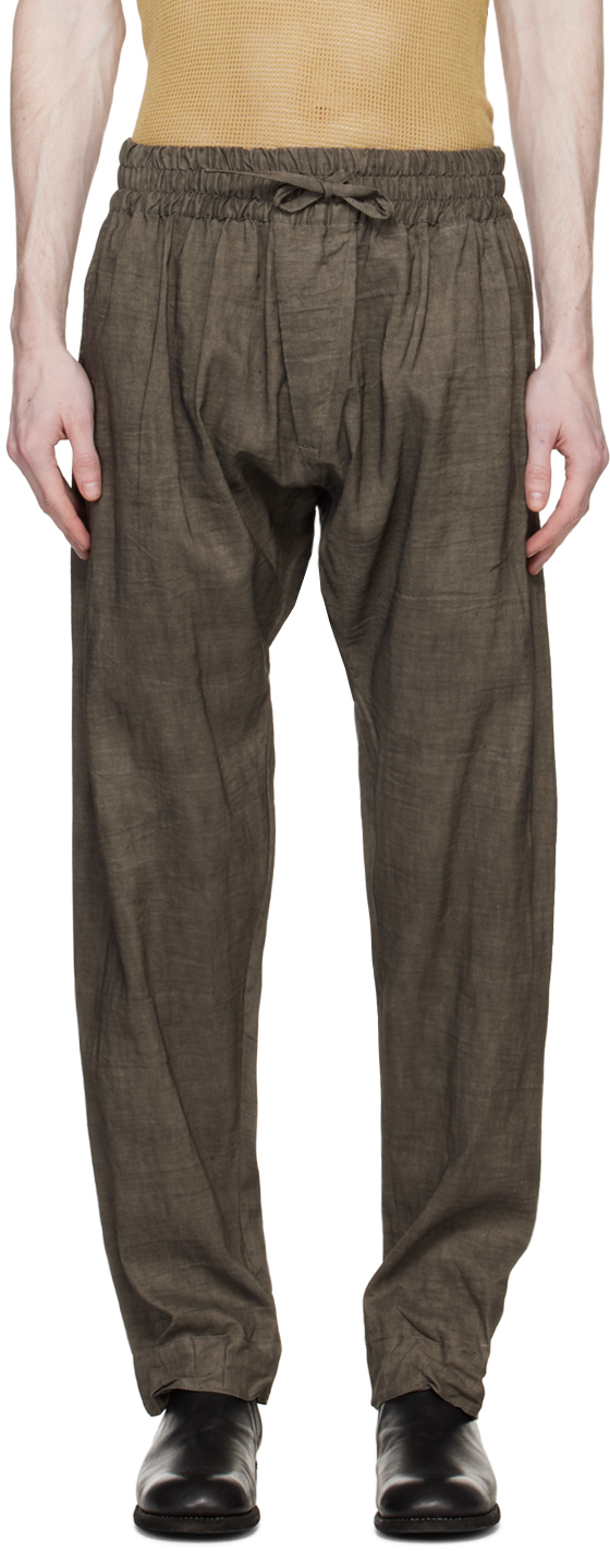 Jan-jan Van Essche Gray #73 Trousers In Sumi Linen Cotton Cl