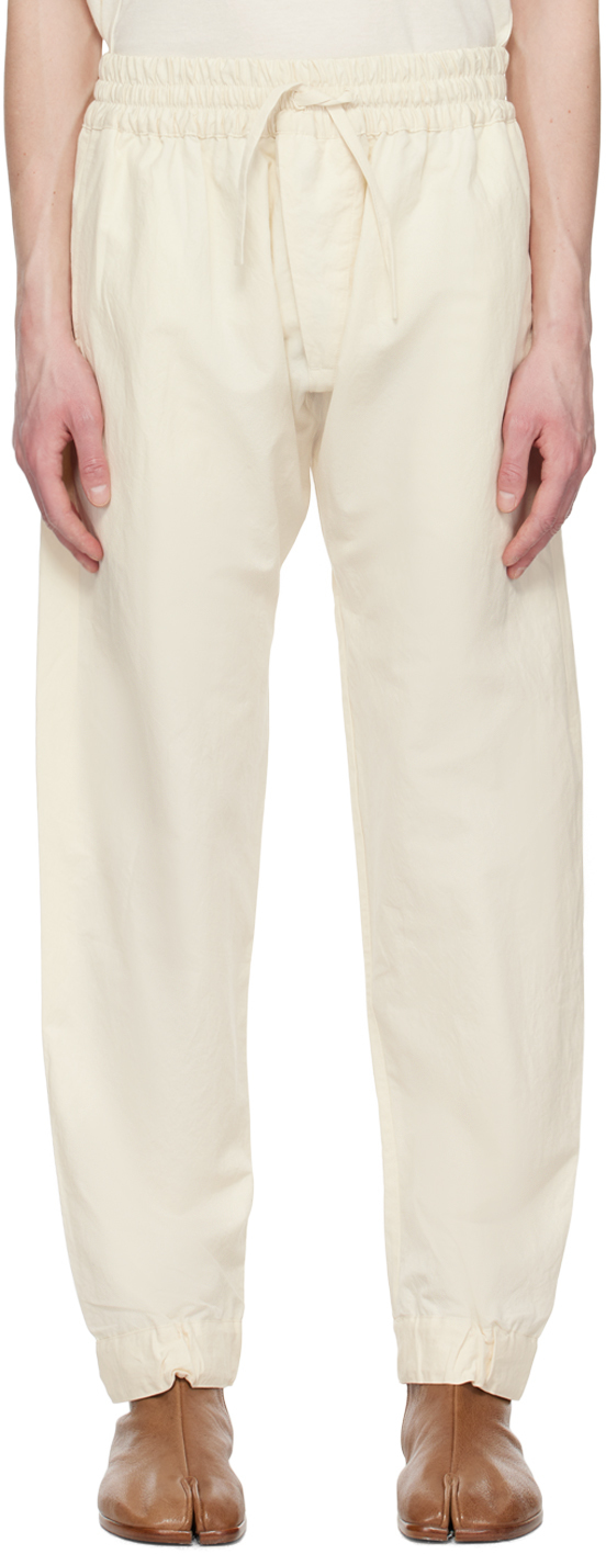 Jan-jan Van Essche Off-white #73 Trousers In Ivory Paper Fine Twi