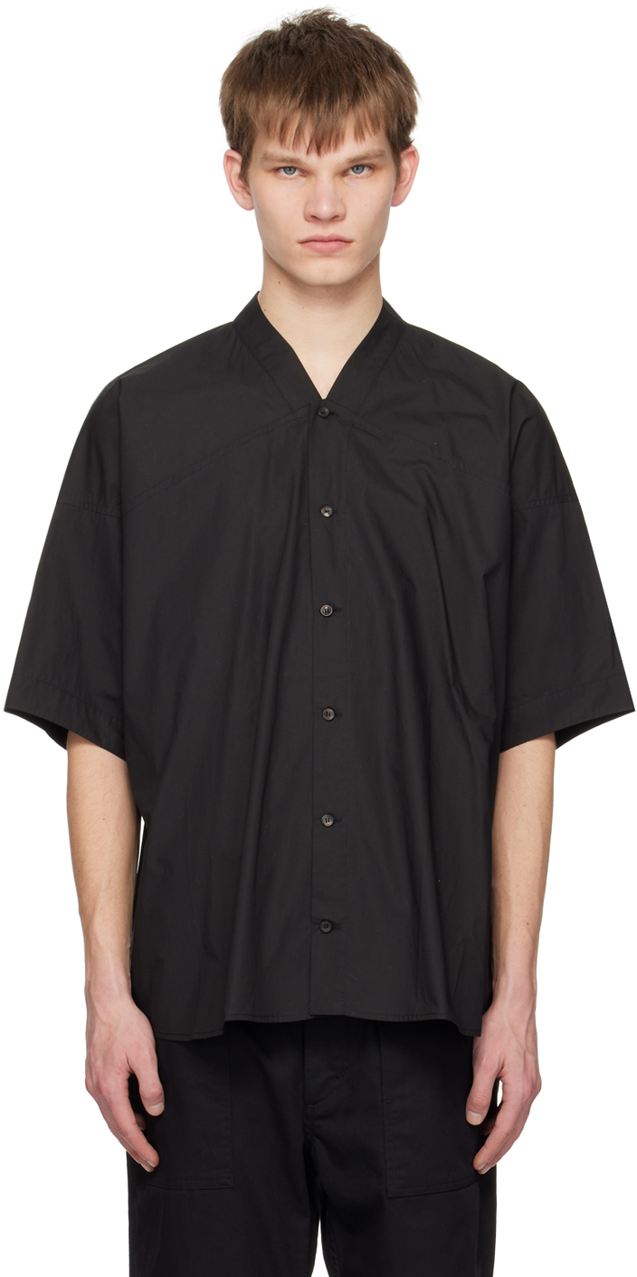 Jan-jan Van Essche Black #93 Shirt In Black Cotton Popelin