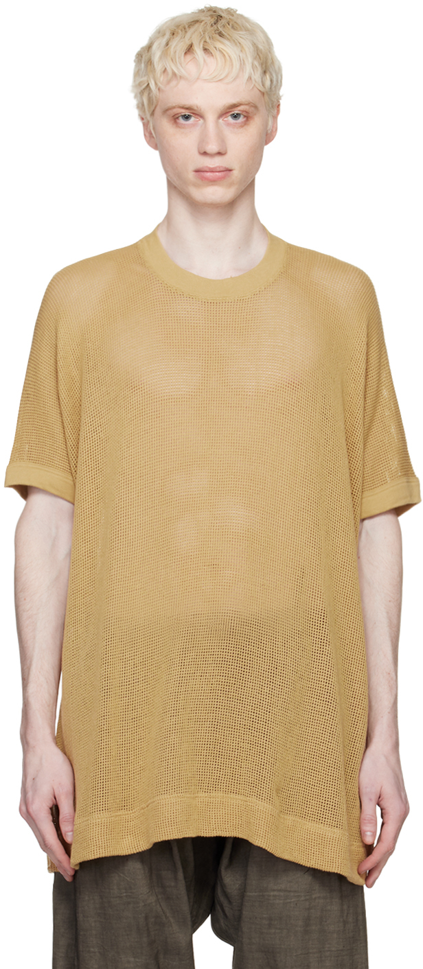 Jan-Jan Van Essche: Yellow O-Project Semi-Sheer T-Shirt | SSENSE