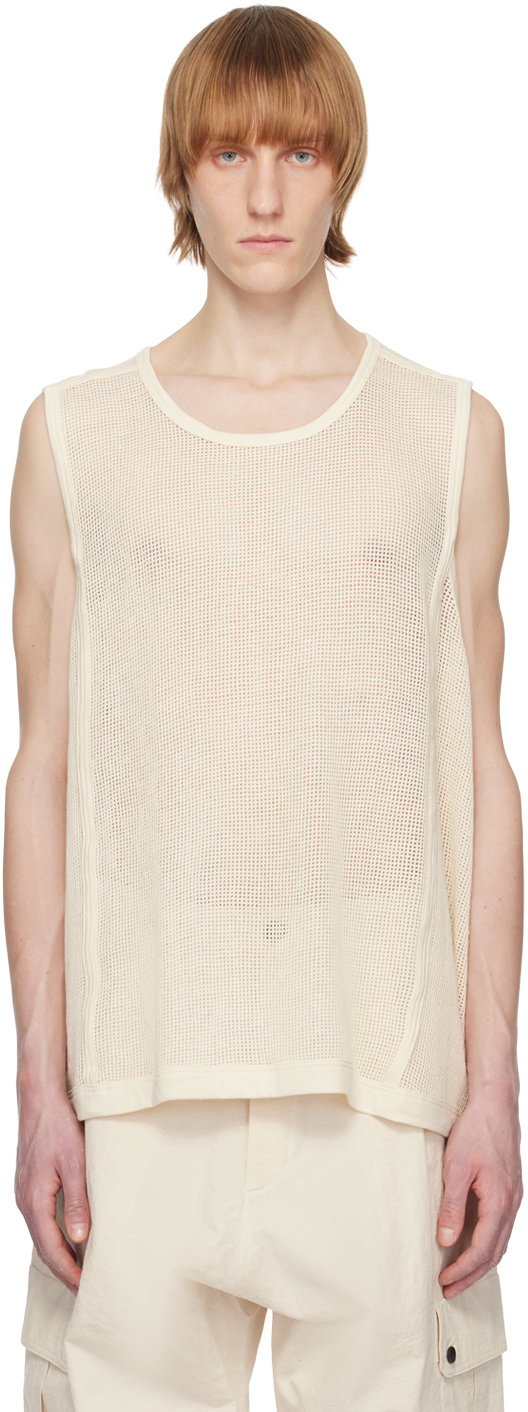 Jan-jan Van Essche Off-white O-project Tank Top In Kinari Cotton