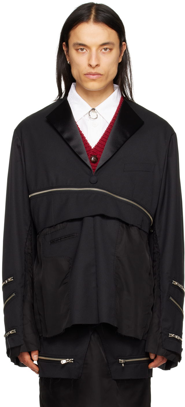 Black Paneled Blazer