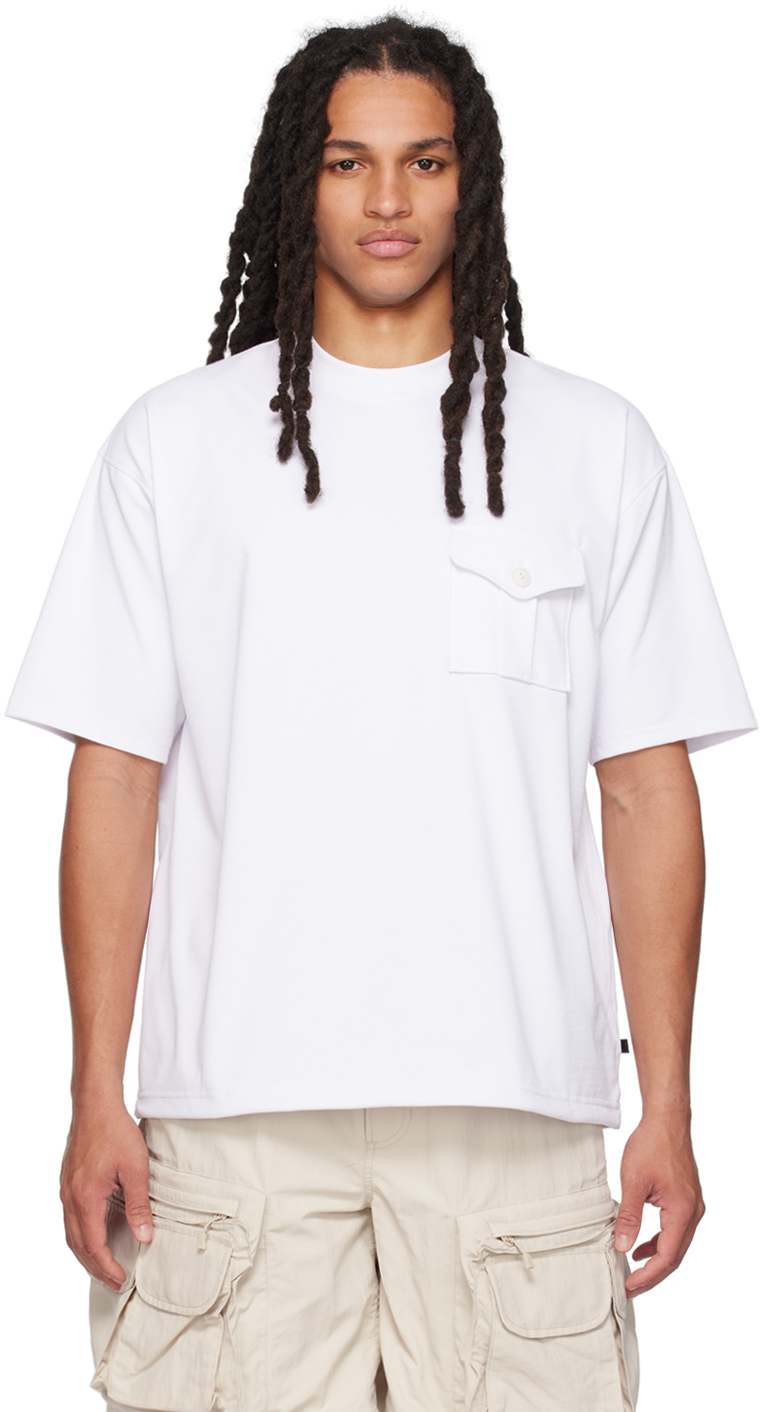 Daiwa Pier39 White Flap Pocket T-shirt In 01 White