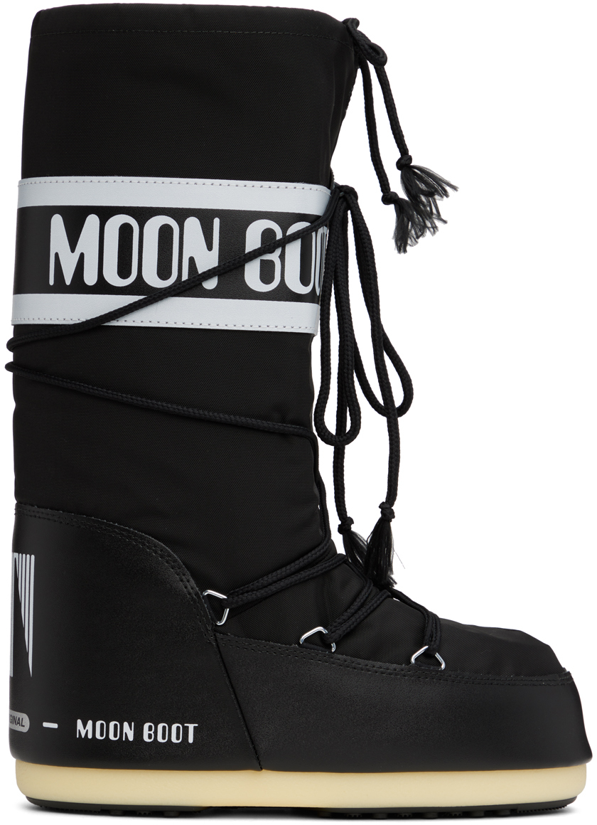 get nervous mimic Sea slug Moon Boot: Black Icon Boots | SSENSE
