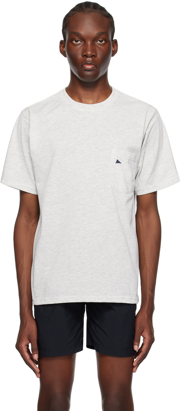 Pilgrim Surf + Supply Grey Pocket T-shirt In 9 Oatmeal/navy