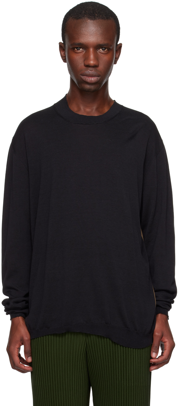 Black & Khaki Duotone Sweater by UMA WANG on Sale