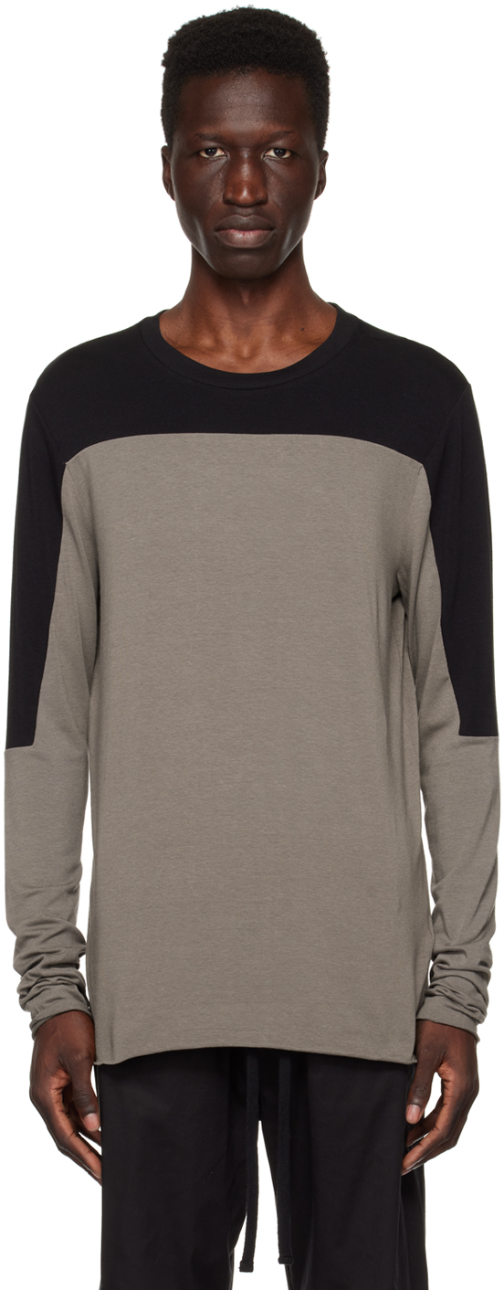 thom/krom Gray & Black M TS 723 Long Sleeve T-Shirt