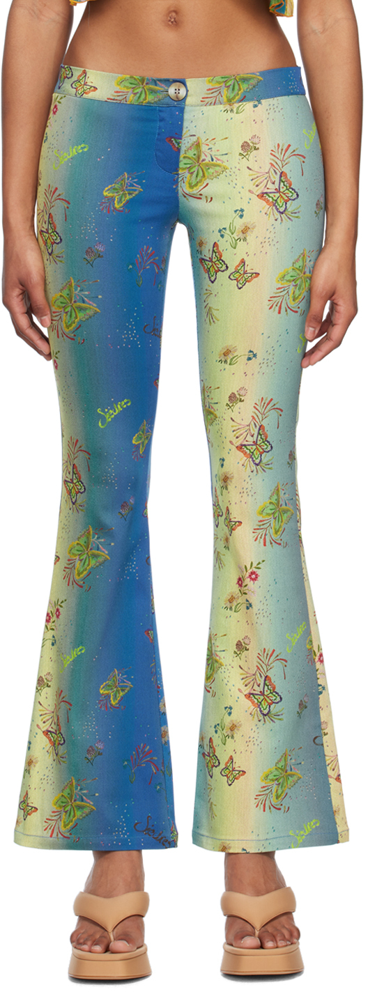 Siedres Blue Blufly Trousers In Multi