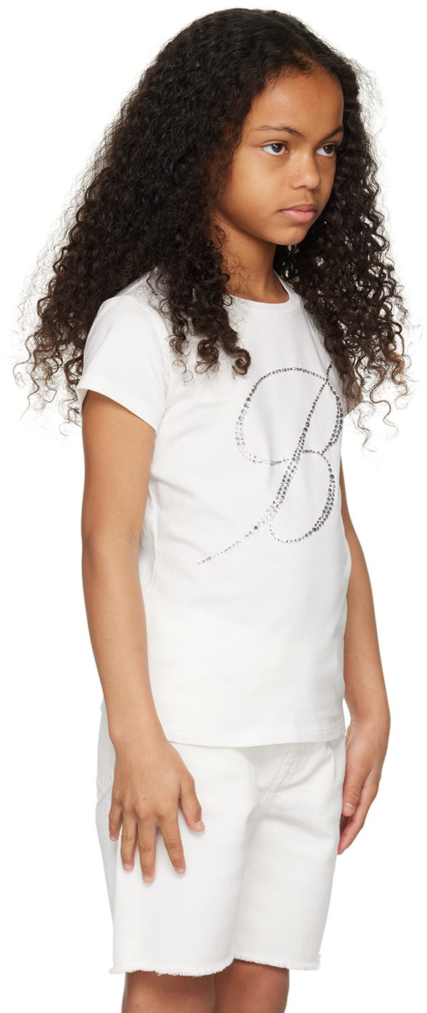 Miss Blumarine Kids White Moda T-shirt In 10602 Snow White