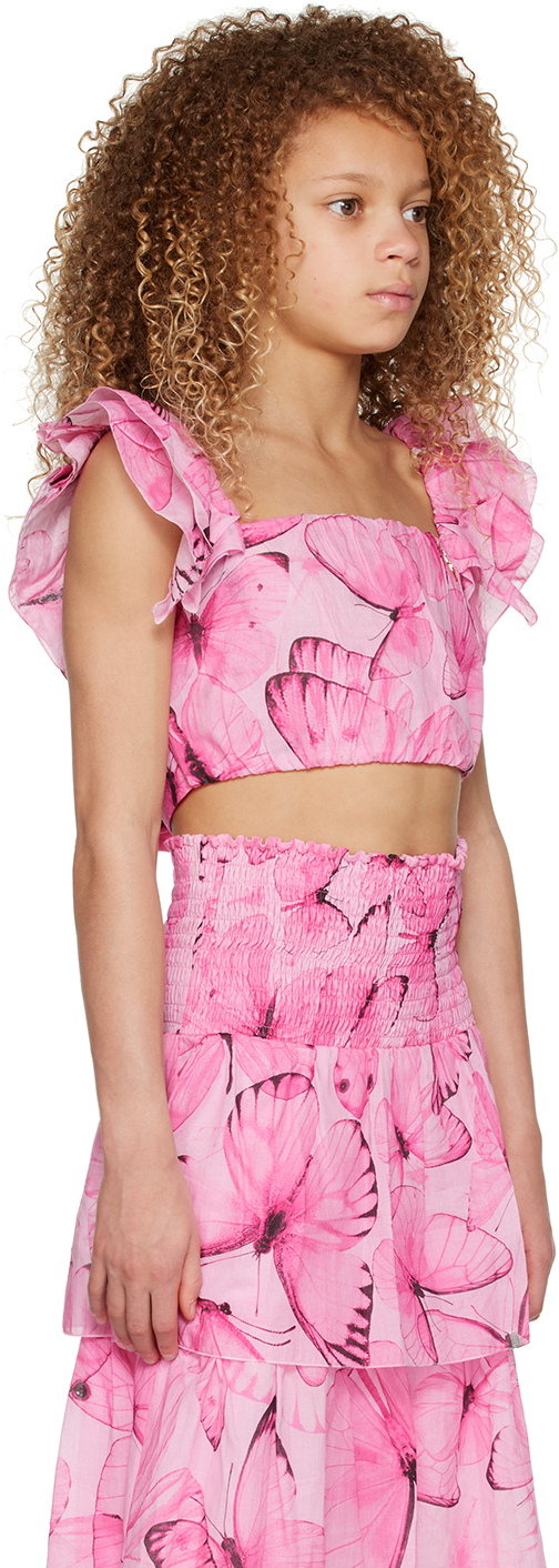 Miss Blumarine Top  Kids Color Pink In Q9214 St.farfalle/sw