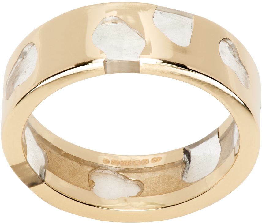 Ellie Mercer Gold Band Ring In Clear