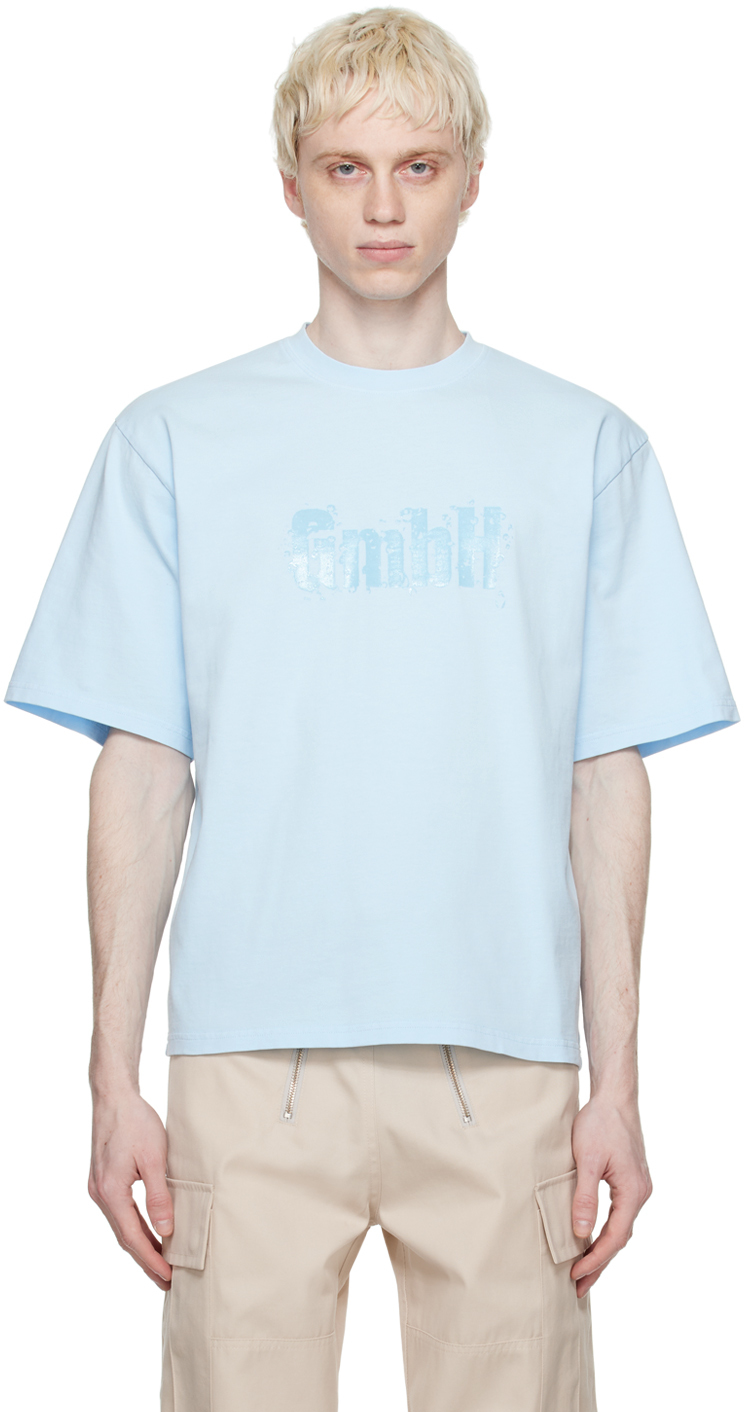 Gmbh Logo Organic Cotton Oversize T-shirt In Light Blue
