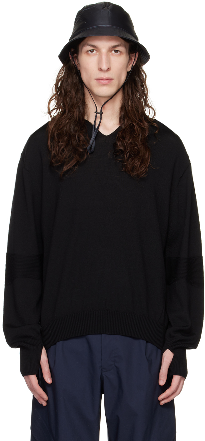 Black Engineered Layer Sweater