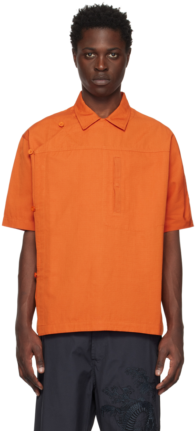 Orange Asym Monk Shirt