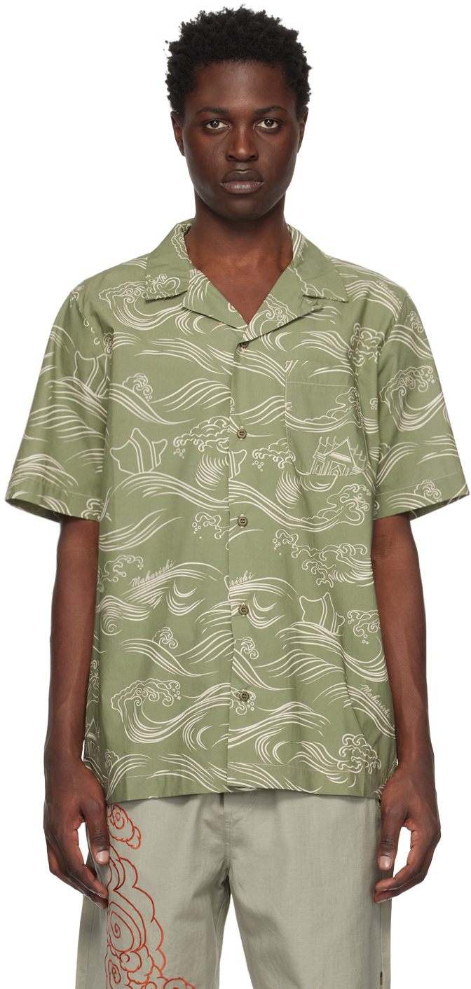 Green Songkran Shirt by Maharishi on Sale