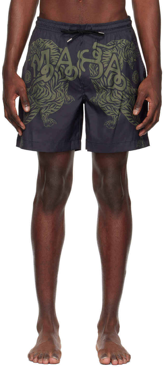 MAHARISHI BLACK MUAY THAI SWIM SHORTS