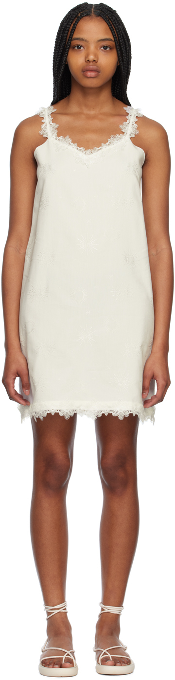 White Jacquard Midi Dress by Youth on Sale