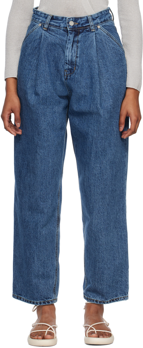 Youth: Blue Structured Jeans | SSENSE