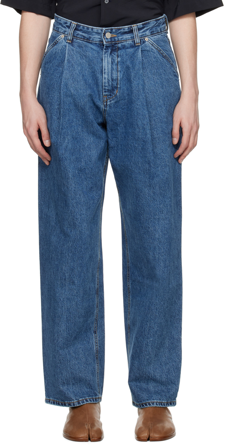 Youth Blue Structured Jeans In Medium Blue