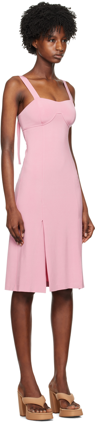 Remain Birger Christensen Pink Vented Midi Dress In 16-2215 Cashmere Ros