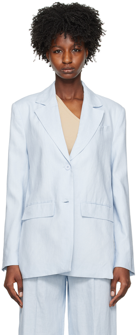 Blue Slit Blazer by REMAIN Birger Christensen on Sale